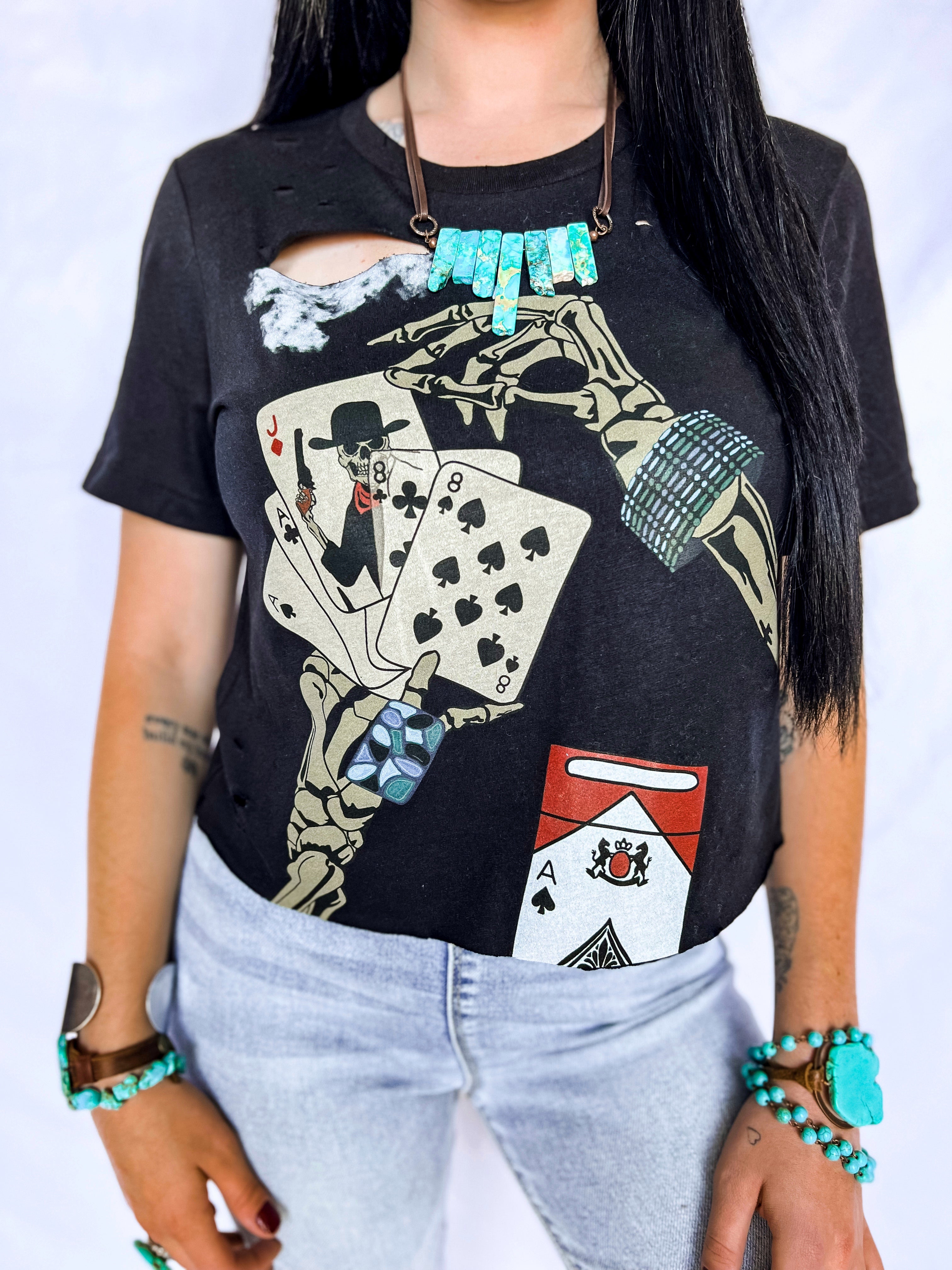 Know When to Fold Em Crop Tee The Mud Honey's Boutique KY