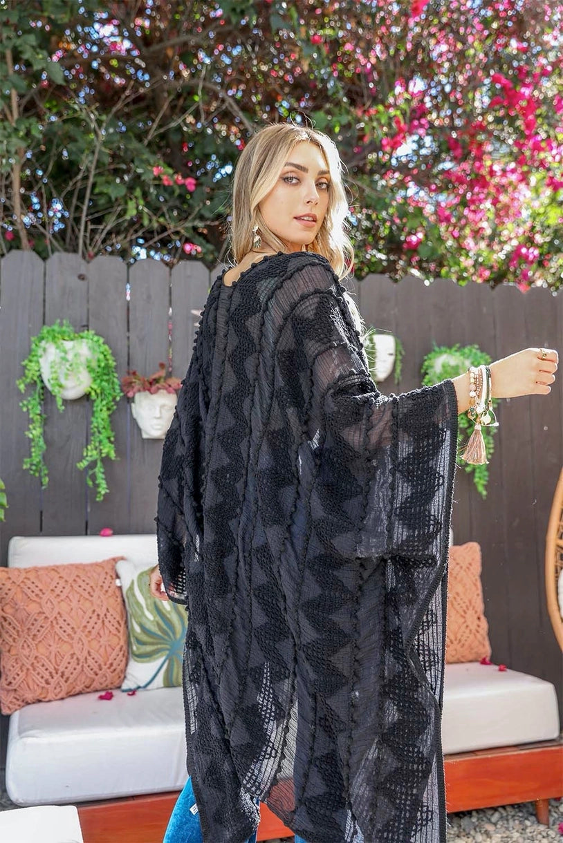 Boho Zig Zag Pattern Kimono ✨ – Lightweight & Versatile