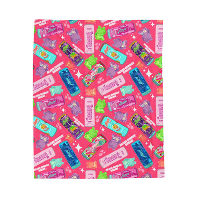 Colorful Retro Energy Drink Velveteen Plush Blanket