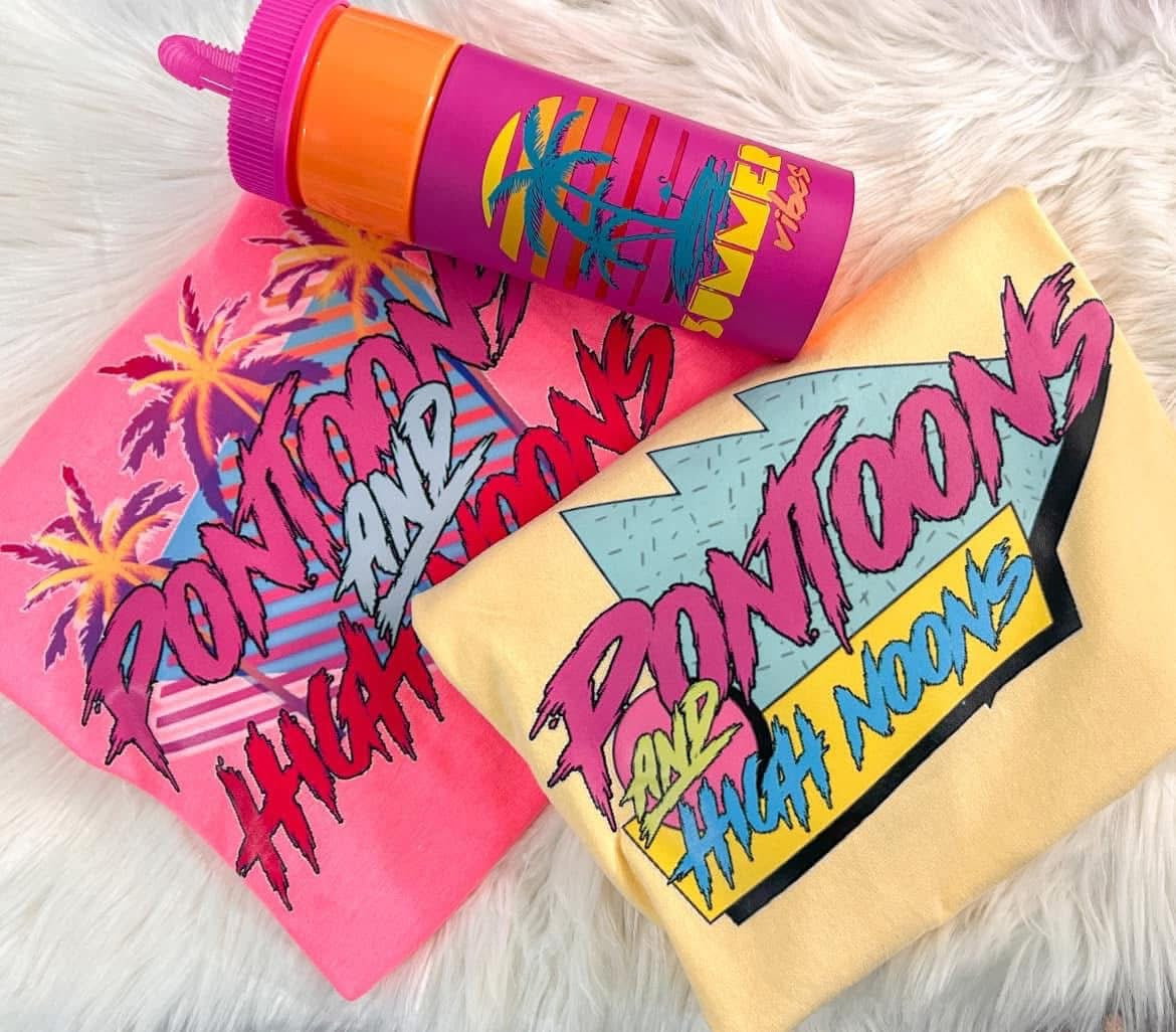 Neon Pink Pontoons & High Noons Tee/Sweatshirt