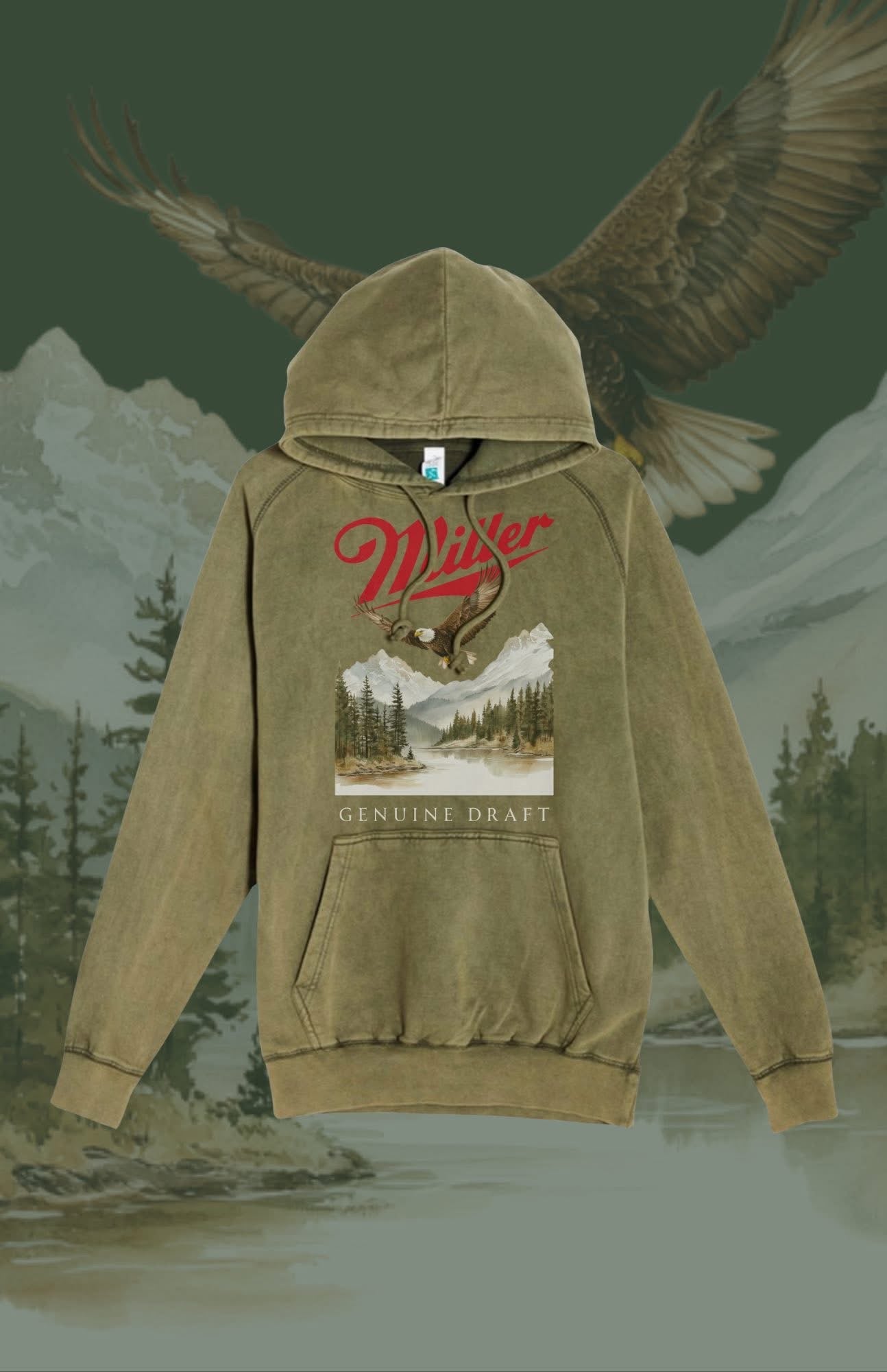 Miller Eagle Mineral Wash Tee/Hoodie