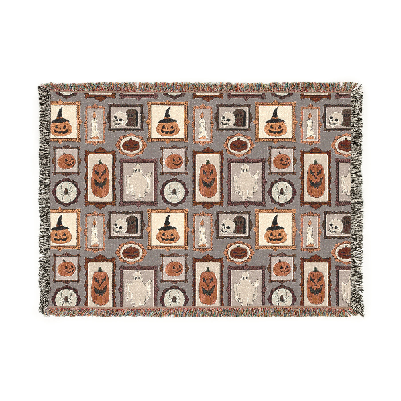 Vintage Cozy Cottagecore Framed Halloween Quilt