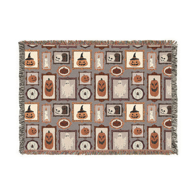 Vintage Cozy Cottagecore Framed Halloween Quilt