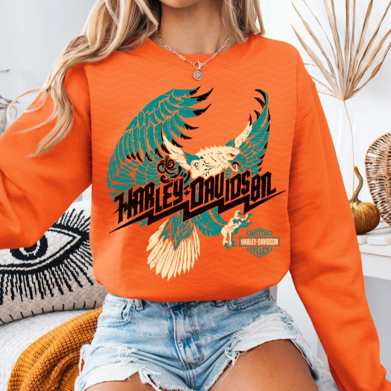 Orange Biker Babe Tee/Sweatshirt
