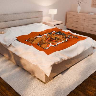 Stay Spooky Golden Retriever Velveteen Plush Blanket