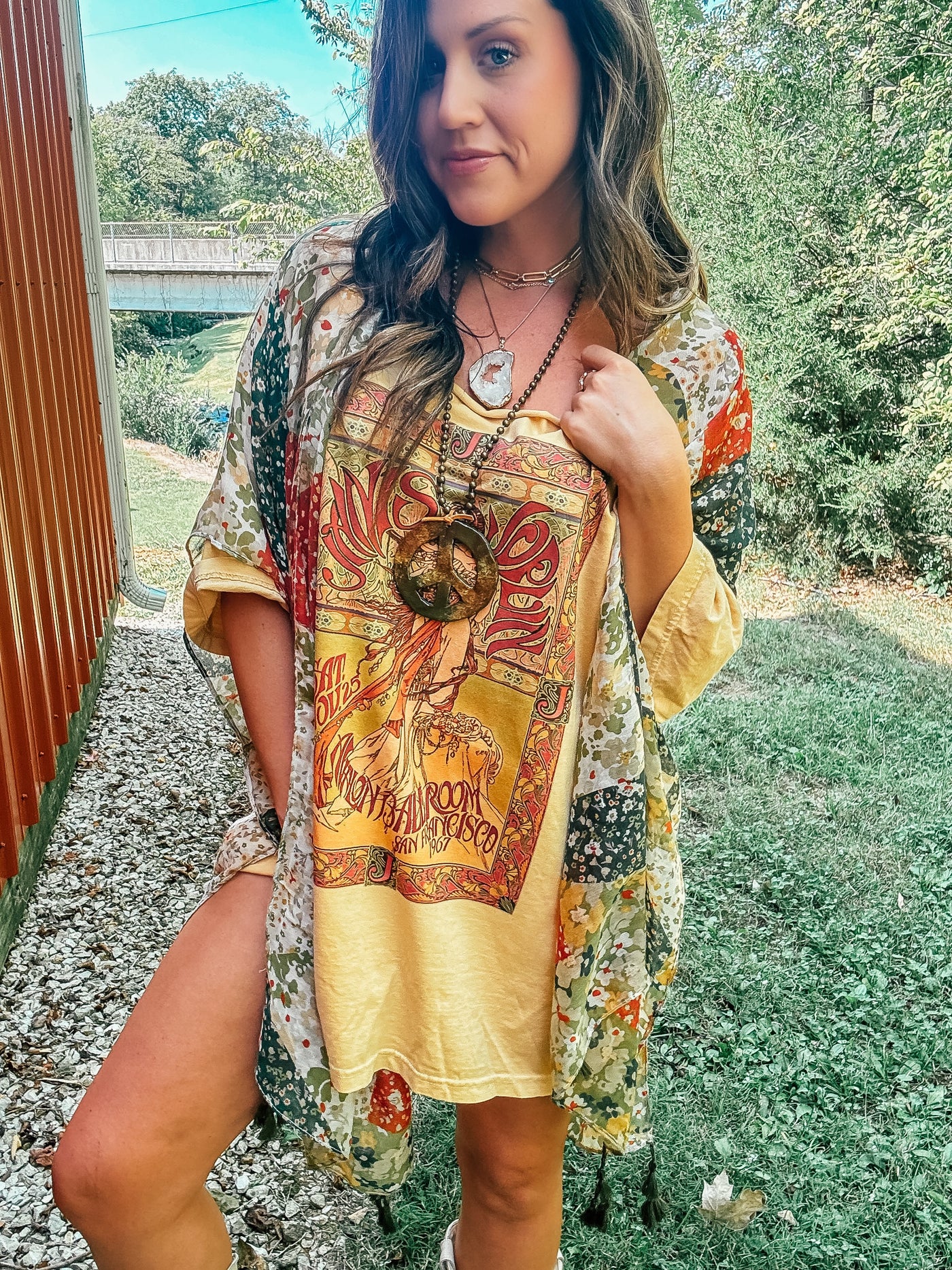 Olive Cowgirl Vibrant Floral Kimono Wrap For Effortless Style