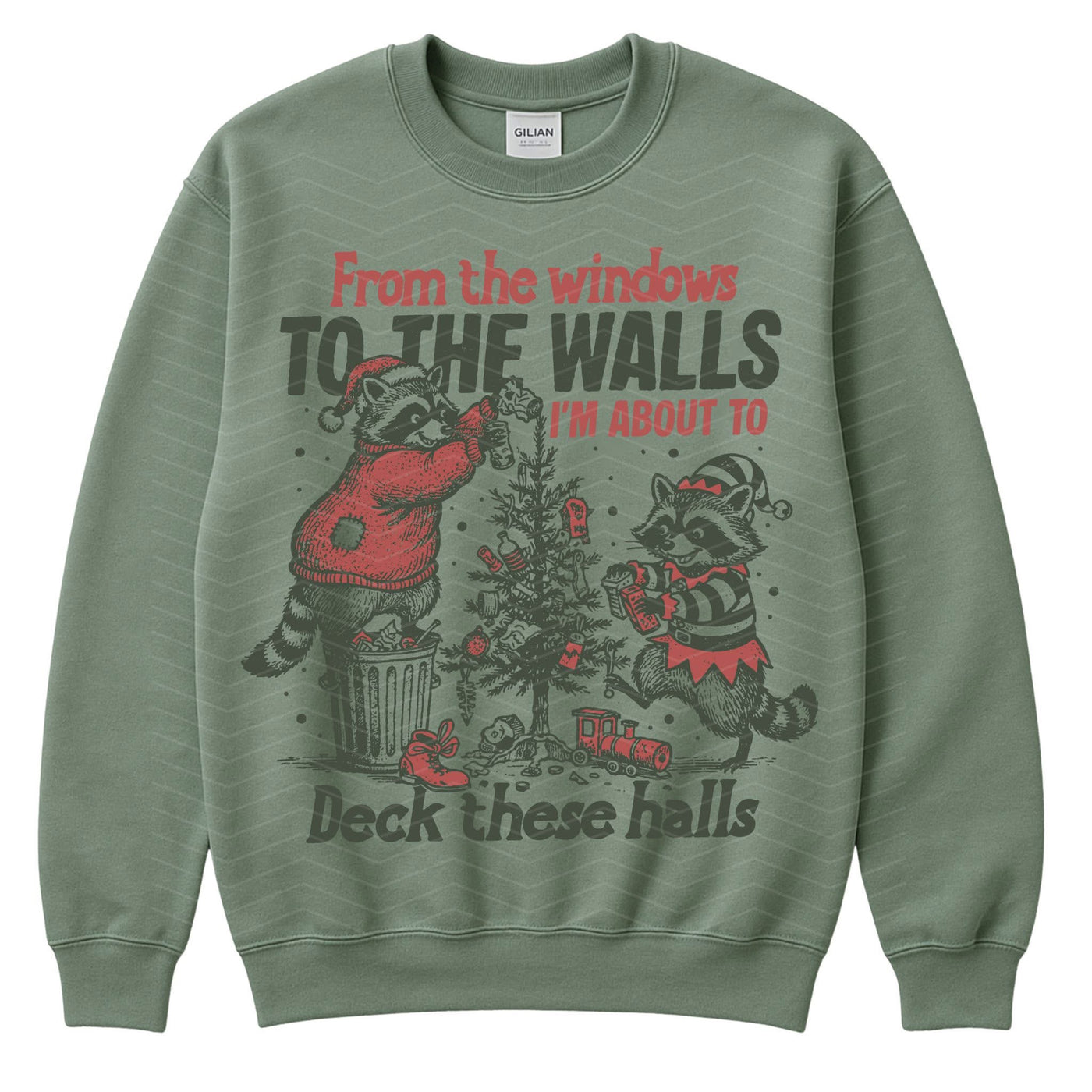 Windows Walls Christmas Racoons Tee/Sweatshirt