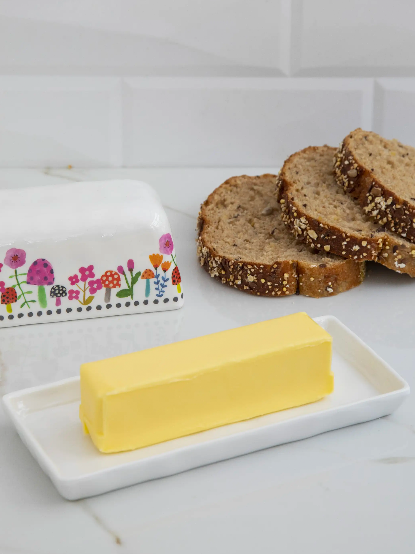 Melamine Butter Dish - Mushroom