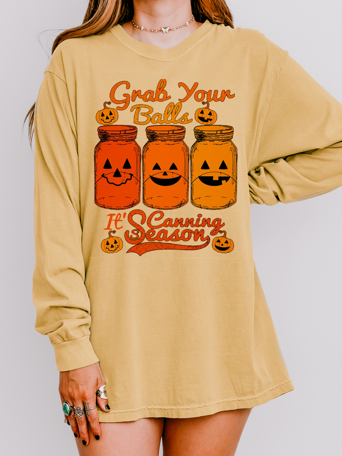 Grab Your Balls Jack-O-Lantern Comfort Color Tee