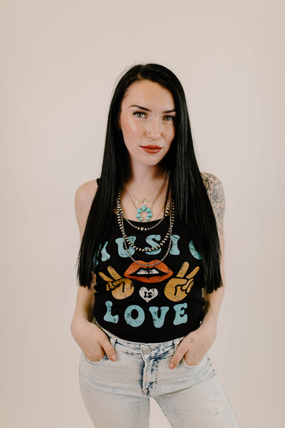 Music Is Love Ribbed Tank