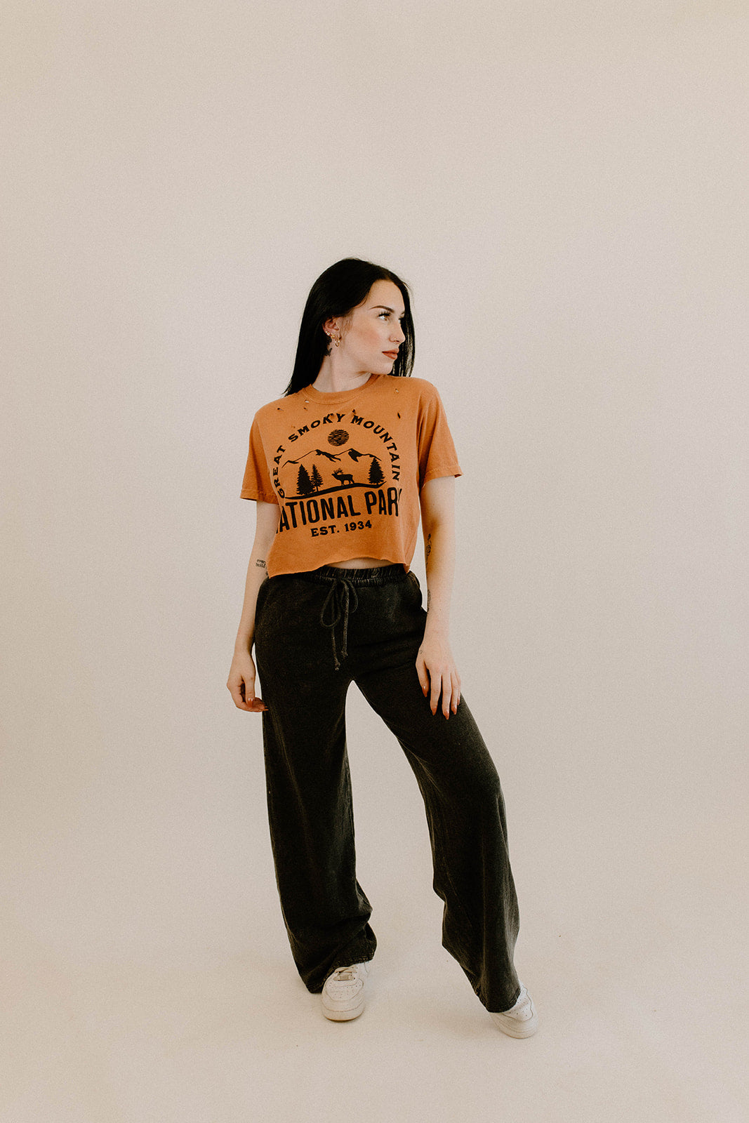 Great Smoky Mountain National Park Distressed Cropped Tee