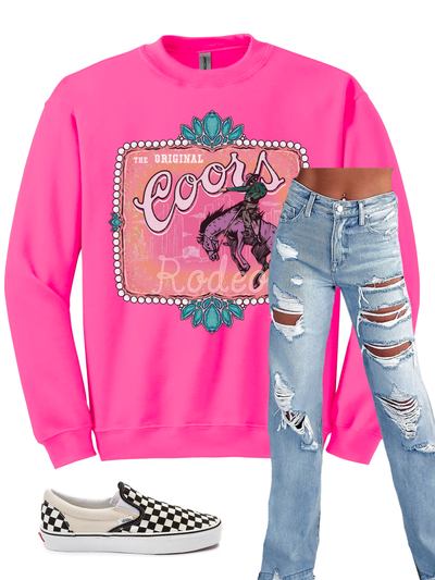 Neon Coors Western Pink Tee/Sweatshirt