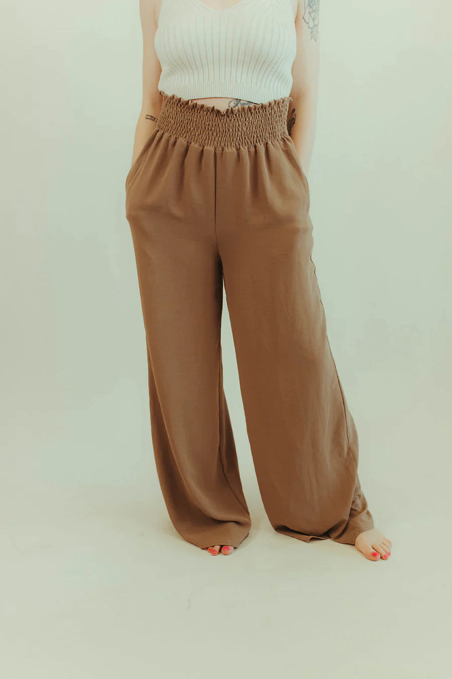Coco Smocked Light Weight Wide Leg Pants