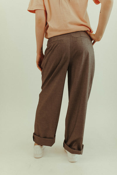 Relaxed Fit Pleated Pants - Grey