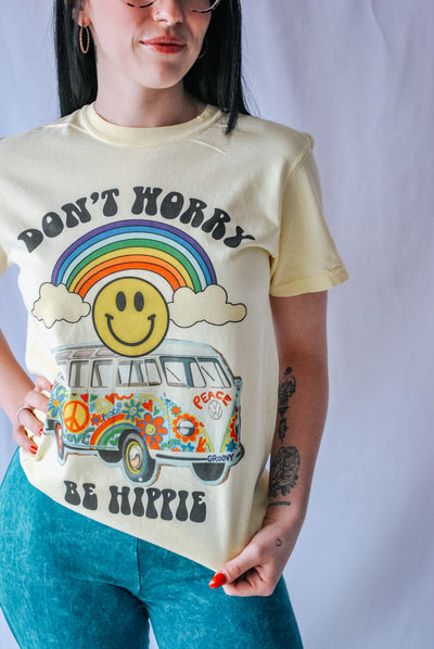 Don't Worry, Be Hippie Color Comfort Tee